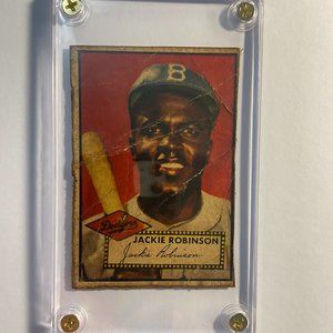 Jackie Robinson baseball card - AGED REPRINT
